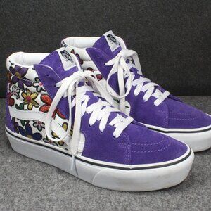 VANS Sk8 Hi Platform 2 Glitter Daisies Rainbow Purple Mens Size 8 Women Size 9.5